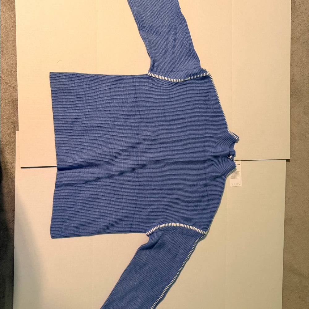 PrettyGarden Ribbed Blue Turtleneck Sweater | Size M | NWT w/ Minor Flaws